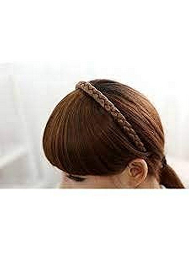 SUNBIRD Synthetic Hair Band Plaited Hairband For Women Braided Hair Plaits Soft Extensions Stretchy Hairband highquality Set of 2 Light Weight Hair Bands (set of 2, Brown Hair band) - Image 2