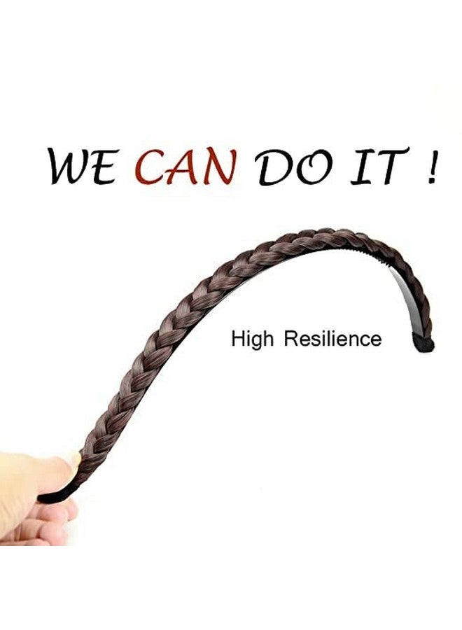 SUNBIRD Synthetic Hair Band Plaited Hairband For Women Braided Hair Plaits Soft Extensions Stretchy Hairband highquality Set of 2 Light Weight Hair Bands (set of 2, Brown Hair band) - Image 4