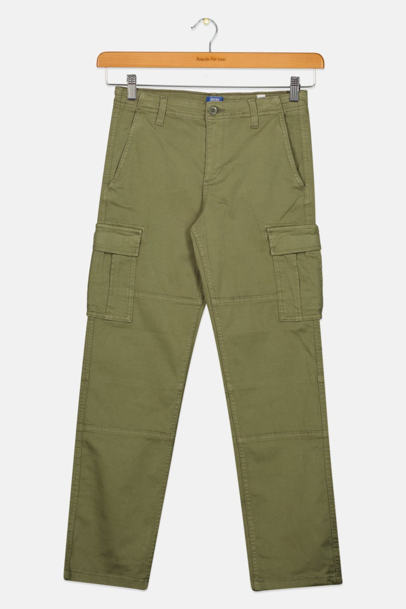 JACK & JONES Kids Boy Solid Cargo Pants, Dusty Olive - Image 2