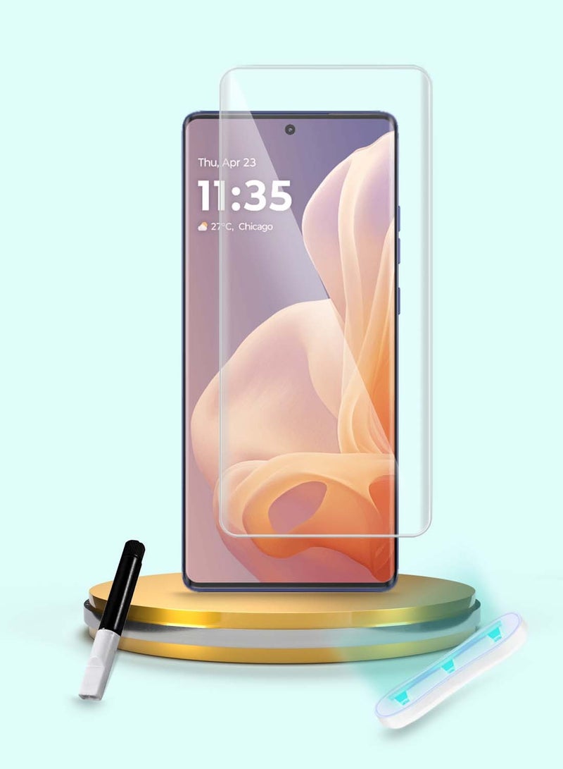 Wtech Motorola Moto G85 / Motorola Edge 50 Fusion / Motorola S50 Neo 5G 2024 Premium Curved Edges UV Full Glue Full Cover Tempered Glass Screen Protector (MSGUCN) - Clear  - Image 1