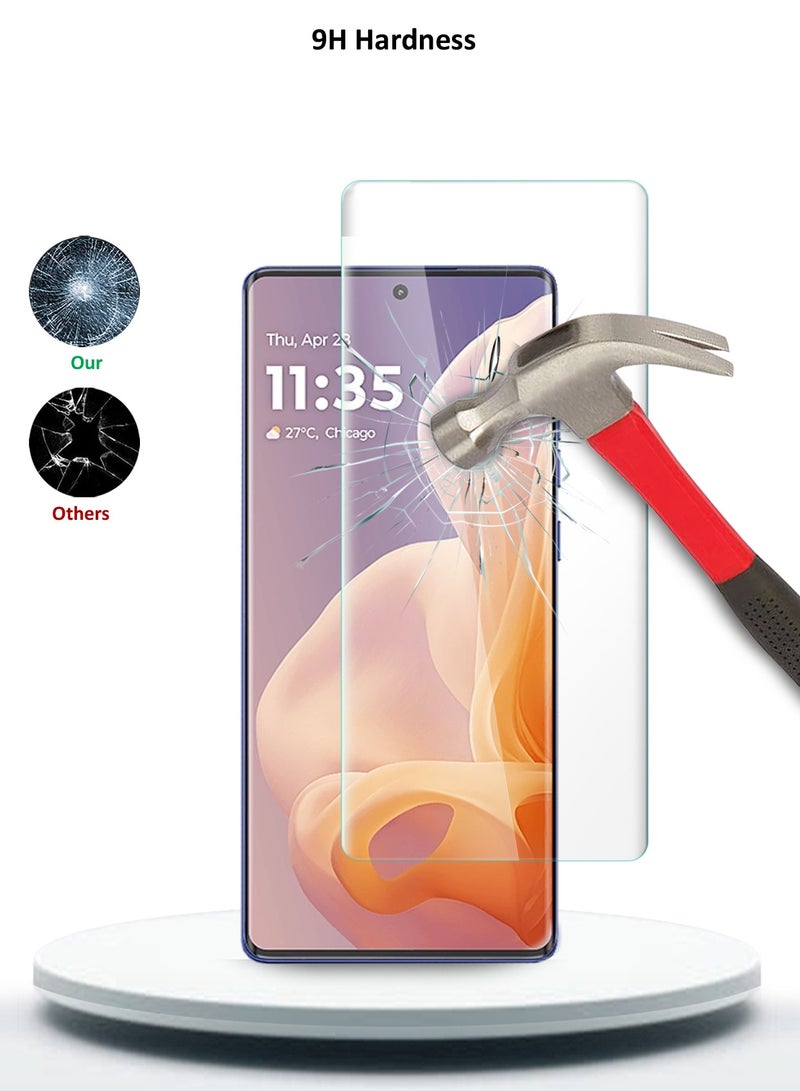 Wtech Motorola Moto G85 / Motorola Edge 50 Fusion / Motorola S50 Neo 5G 2024 Premium Curved Edges UV Full Glue Full Cover Tempered Glass Screen Protector (MSGUCN) - Clear  - Image 4