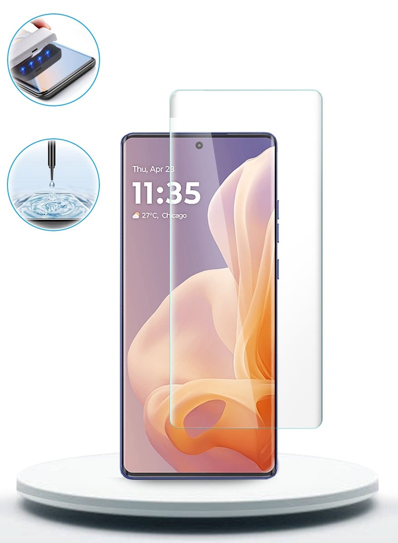 Wtech Motorola Moto G85 / Motorola Edge 50 Fusion / Motorola S50 Neo 5G 2024 Premium Curved Edges UV Full Glue Full Cover Tempered Glass Screen Protector (MSGUCN) - Clear  - Image 3