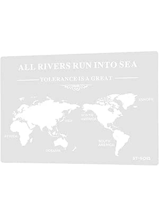 City Globe Map Cake Stencil Template 4 Inches Reusable Plastic DIY Baking Decorating Tool - Image 1