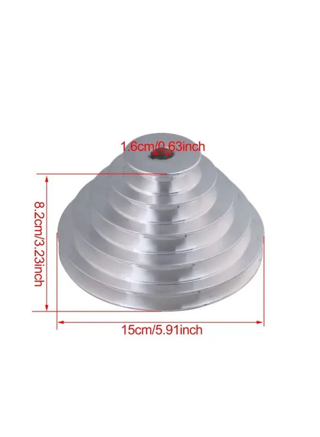 5 Layer Aluminum A Type Pagoda Pulley 16mm Keyway 5mm Silvery Compact Precision Gear - Image 3