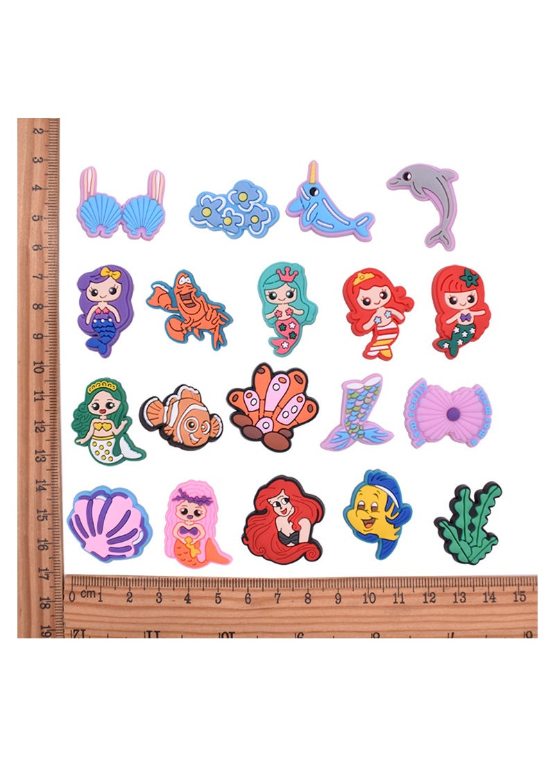 Excefore 37 PCS Mermaid Shoe Charms for Clog Sandals Bracelets Decoration, Lovely Pink Ocean Animals Shoes Charms for Girls Women Party Favor - Image 3