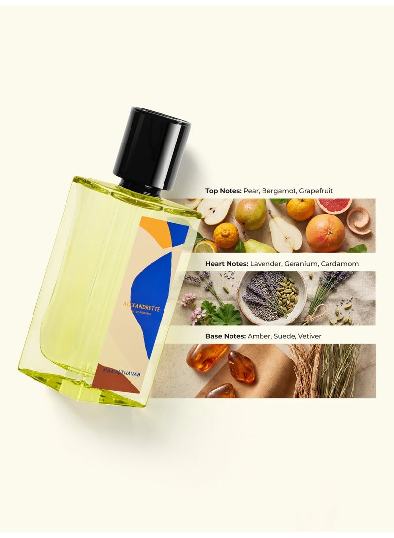 ماء الذهب ألكسندريت |  أو دو بارفان | عطر رجالي ثابت يدوم طويلاً وبرائحة راقية | 75 مل | للرجال الذين يجسدون القوة والأناقة - Image 3