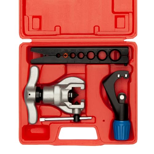 Wostore Eccentric Flaring Tools Set and Tube Cutter Kit for 7 Dies Sizes 3/16-3/4inch Refrigeration HVAC 45 Degree Heavy Duty - Image 1