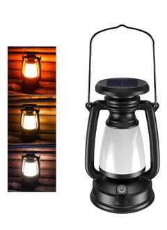 ZLH HITY 4000mAh Classic Solar-Powered Rechargeable Camping Lantern: Vintage Style for Hiking, Hunting, and Fishing. Brightness adjustable and eco-friendly for outdoor adventures  - Image 1