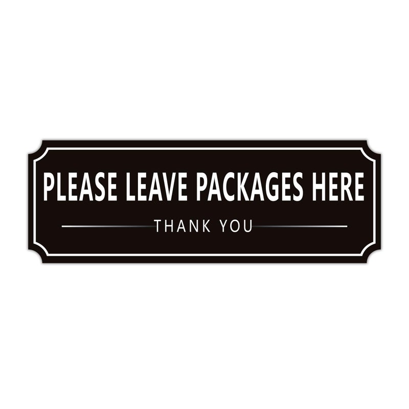 LUHIMO Please Leave Packages and Deliveries Here Sign Sticker, Self-Adhesive Waterproof Modern Deliveries Sign for Packages, Please Place Packages in Box for Home, Office, Shop, Door 9" x 3.14" - Image 1