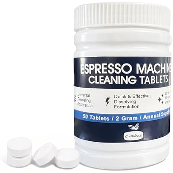 rayihni 50 Pcs Espresso Machine Cleaning Tablets Espresso Machine Descaler Coffee Maker Pot Descaling And Cleaning Tablets Coffee Machine Cleaning Tablets Backflush Oil Remover Solution Clean Tablet - Image 1