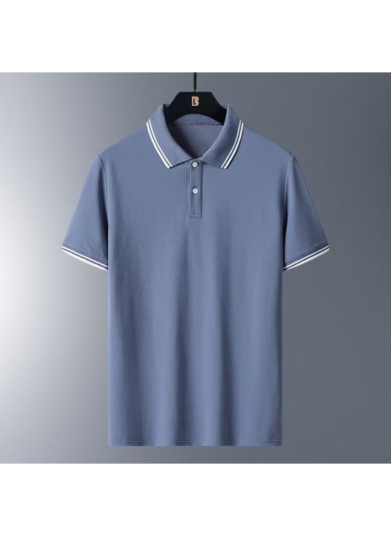 Generic - New Quick-Dry Mens Polo Shirt Breathable Summer Tee Y106 [Blue]] - Image 1