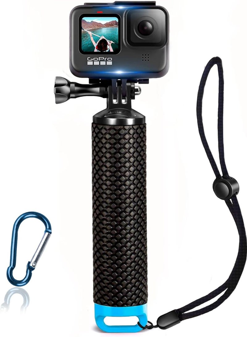 ارواق مقبض يد عائم مقاوم للماء متوافق مع GoPro Hero 12 11 10 9 8 7 6 5 4 3+ 2 1 جلسة مقبض كاميرا أسود فضي ومجموعة ملحقات تثبيت المقبض للرياضات المائية وكاميرات الحركة (أزرق) - Image 1