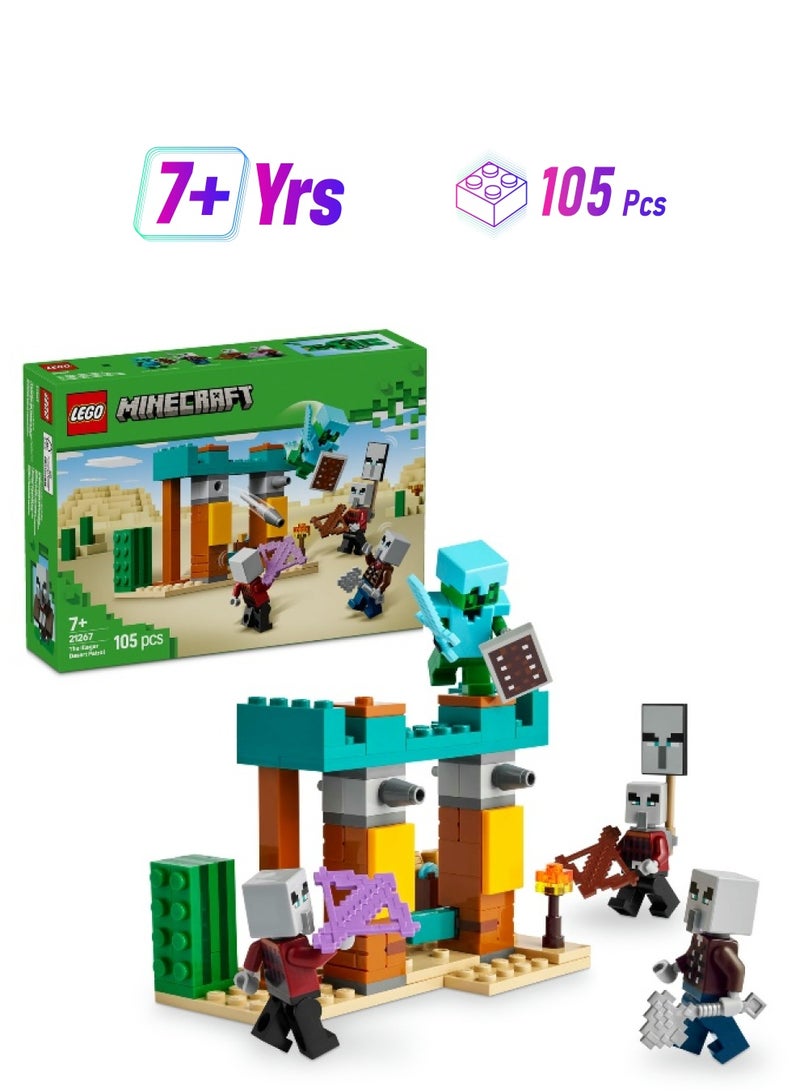 LEGO Minecraft The Illager Desert Patrol Gaming Kit for Kids 21267 Building Set (105 Pieces) - Image 1