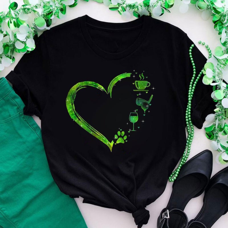 St. Patrick'S Day Women'S Half-Sleeved Men'S And Women'S T-Shirt European Size Short-Sleeved Women'S Top - Image 1