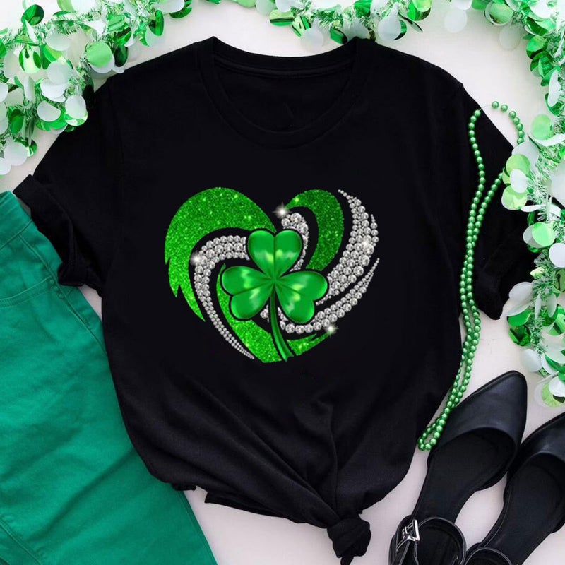 St. Patrick'S Day Women'S Half-Sleeved Men'S And Women'S T-Shirt European Size Short-Sleeved Women'S Top - Image 2