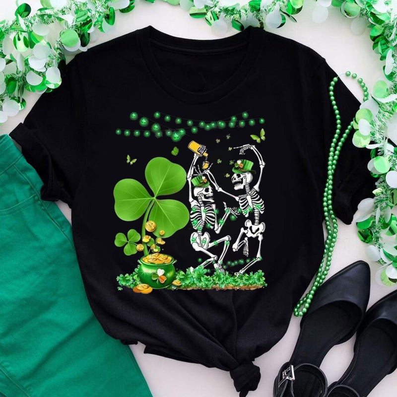 St. Patrick'S Day Women'S Half-Sleeved Men'S And Women'S T-Shirt European Size Short-Sleeved Women'S Top - Image 3