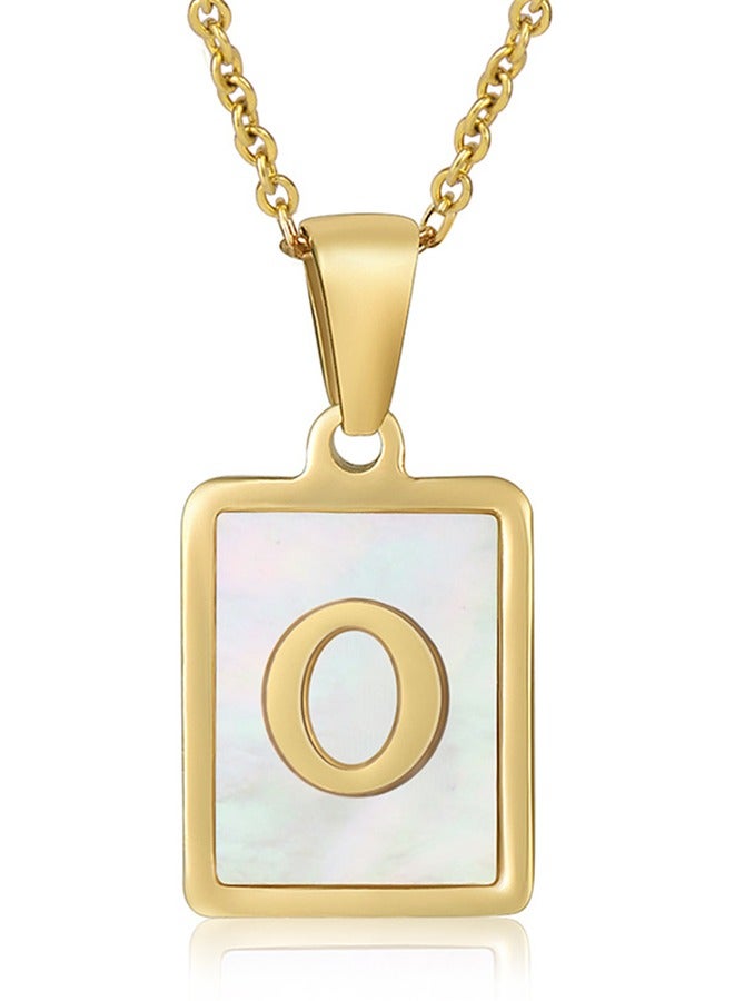 MissTiara Capital Letter A-Z Initial Chain Necklace For Girls Women Stainless Steel Square Charm A-Z Alphabet Pendant Necklace Good idea for birthday gifts graduation commemorations or classmate gifts - Image 2