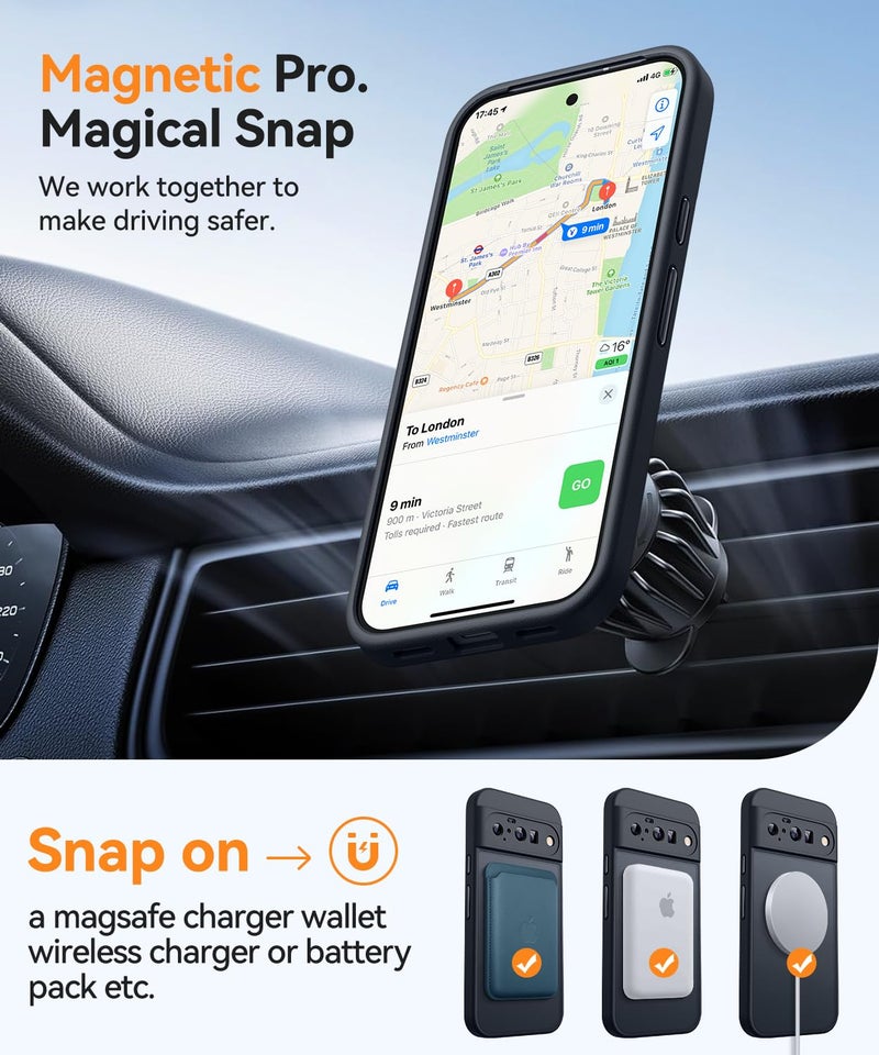 CANSHN Magnetic for Google Pixel 10 Case(6.3 Inch), Upgraded [Full Camera Protection] [Compatible with Magsafe] [Translucent Matte] Shockproof Protective Phone Cover, Black - Image 5