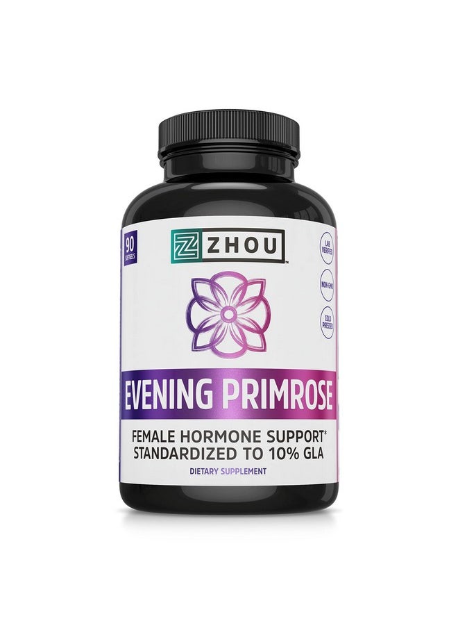 Zhou Nutrition - Evening Primrose Oil Capsules Supports Hormone Balance For Women Pms And Menopause Support Cold Pressed Lab Verified And Hexane Free 1300Mg 10% Gla 90 Servings 3 Month Supply - Image 1