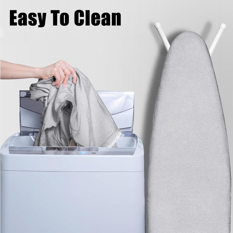 ALANX Ironing Board Cover 110x30CM, Cotton Large Iron Board Cover with 5MM pad and 4 Elastic Fasteners, Durable Thick Padding, Heat Resistance, Non Stick Scorch and Stain Resistant (Grey, 120x45CM) - Image 5