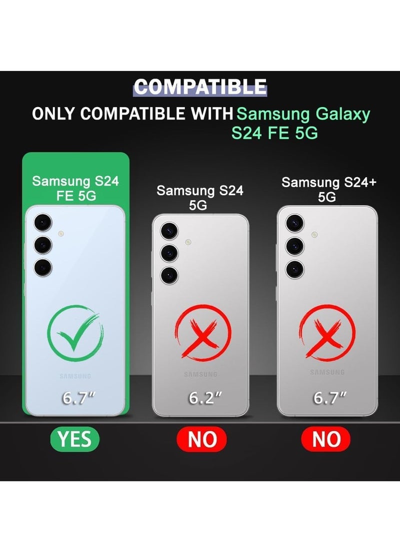 BORTONY Samsung Galaxy S24 FE Case Cover Magnetic Car Holder Silicone Grip Case For Galaxy S24 FE Horizontal & Vertical Cover Wrist Strap Full Protection Case for Samsung Galaxy S24 FE - Image 2