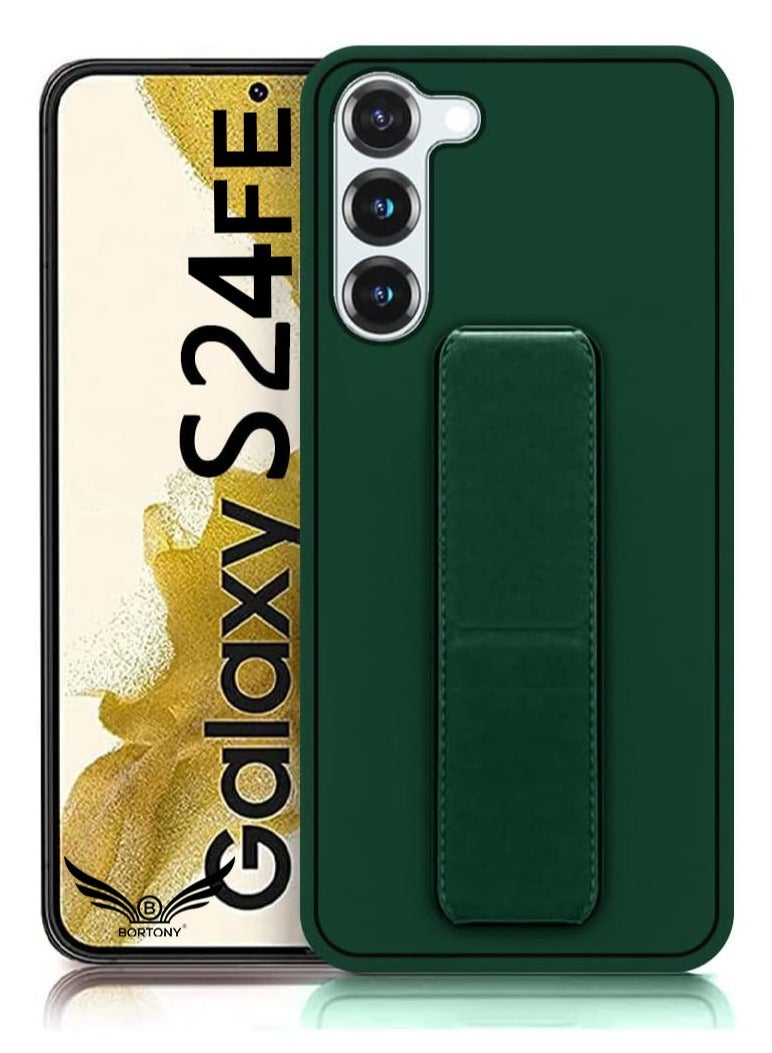 BORTONY Samsung Galaxy S24 FE Case Cover Magnetic Car Holder Silicone Grip Case For Galaxy S24 FE Horizontal & Vertical Cover Wrist Strap Full Protection Case for Samsung Galaxy S24 FE - Image 1