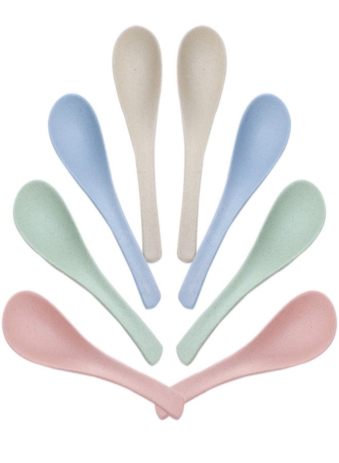 Lnrkai 8 Pcs Plastic Spoon Dinner Spoons, Lnrkai Portable Reusable Soup Spoon Reusable Multicolor Lightweight Durable Spoon Dishwasher & Microwave Safe for Gift Set (8PCS) - Image 1