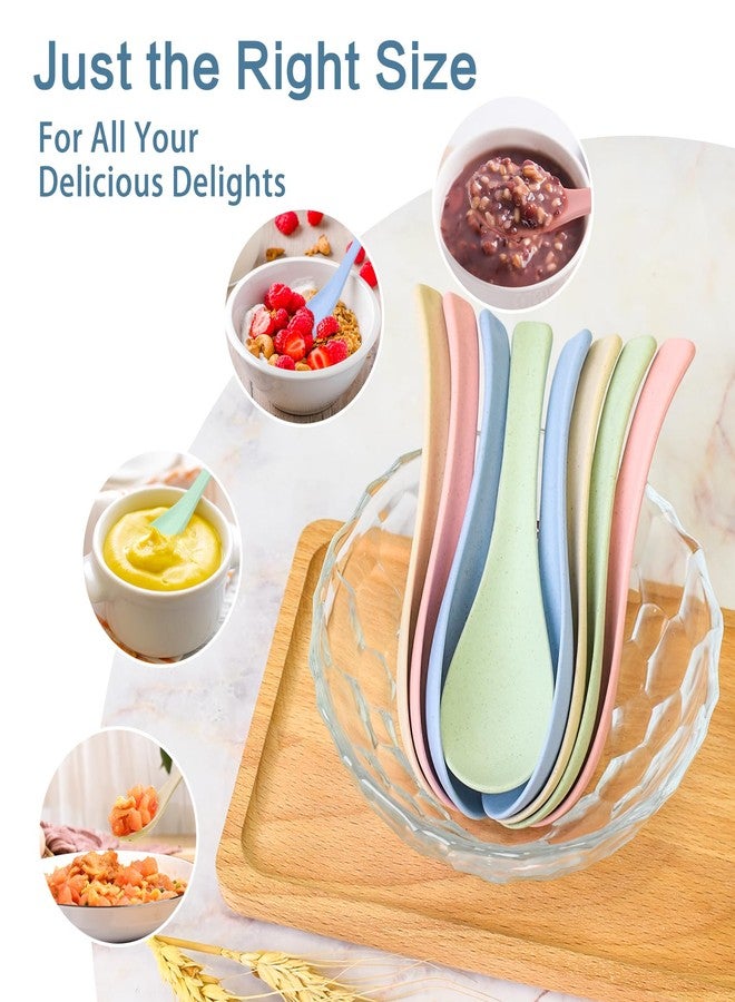 Lnrkai 8 Pcs Plastic Spoon Dinner Spoons, Lnrkai Portable Reusable Soup Spoon Reusable Multicolor Lightweight Durable Spoon Dishwasher & Microwave Safe for Gift Set (8PCS) - Image 4