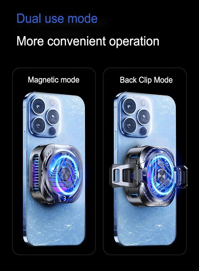 Mobile Phone Radiator, Suitable for Games, Magnetic Back Clip, Dual-purpose Mobile Phone Cooling Fan, Digital Display Three Gears, Mobile Phone Cooling Fan No Noise, Suitable for Games, Suitable for General iPhone/Android Smartphones  - Image 5