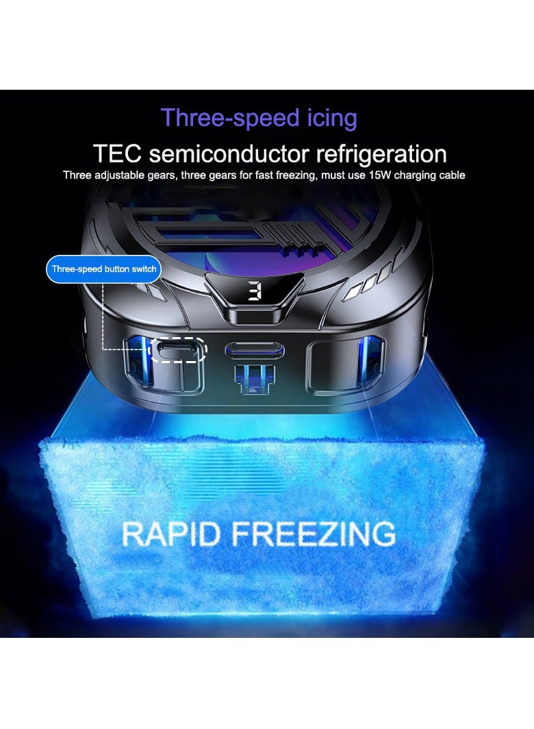 Mobile Phone Radiator, Suitable for Games, Magnetic Back Clip, Dual-purpose Mobile Phone Cooling Fan, Digital Display Three Gears, Mobile Phone Cooling Fan No Noise, Suitable for Games, Suitable for General iPhone/Android Smartphones - Image 4