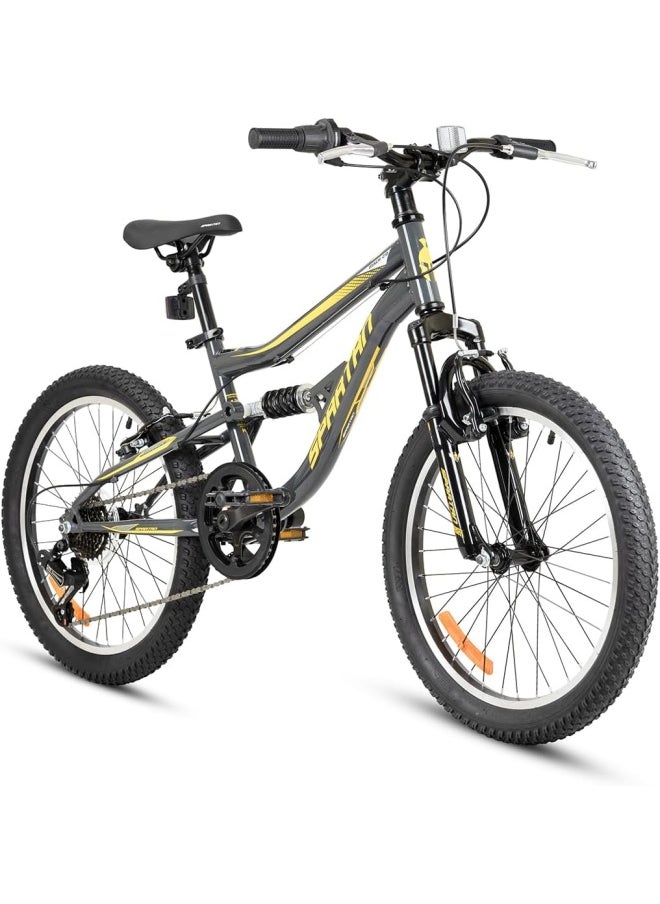 Spartan 20" Mach 2.0 Kids MTB Iron Grey - Dual Suspension, Wanda Tyres, Shimano Groupset, For Kids Ages 8 to 10  - Image 1