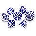 Haxtec Metal Dice Set DD Silver Navy Blue Metal Polyhedral DND Dice for Dungeons and DragonsGlossy Enamel Dice Silver Navy Blue - Image 4