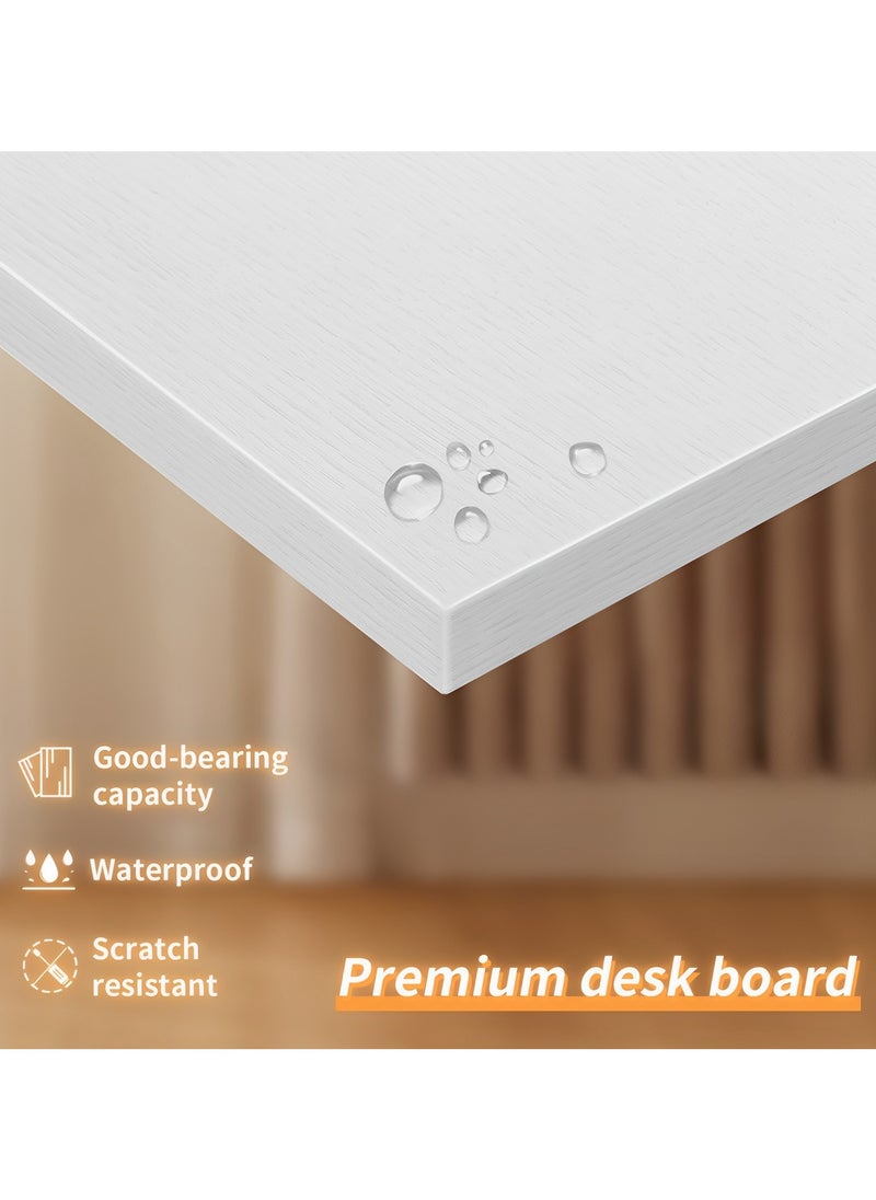 Lafulaifu - Computer Desk - 54" Gaming Desk, Home Office Desk  with Dual Storage Shelves and Triple Monitor Stand  , Storage Space-Savor, Modern Table, White - Image 1