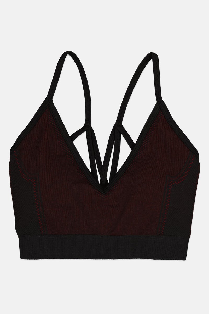 The Giving Movement Women Textured Padded Contrast Sweet Heart Bra, Multicolor - Image 1