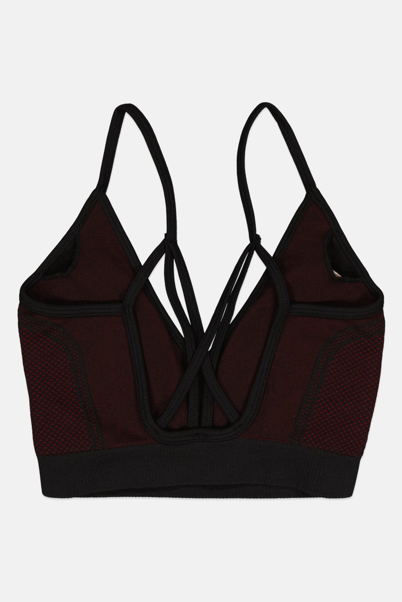 The Giving Movement Women Textured Padded Contrast Sweet Heart Bra, Multicolor - Image 2