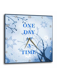 3DROSE Dpp_80290_1 One Day At A Time On Colored Backgound Wall Clock 10 By 10Inch  - Image 5
