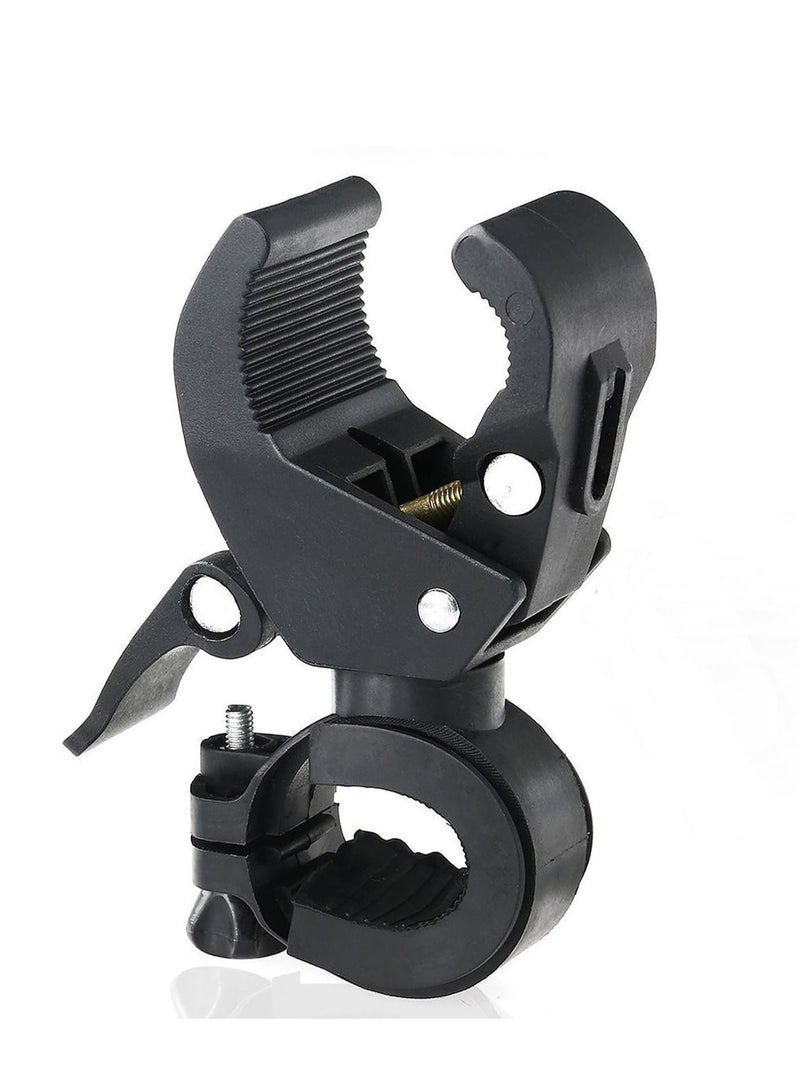Bike Torch Mount Bracket Universal Bike Torch Holder 360° Rotating Bike Torch Clip Adjustable Clip LED Headlight Mount For Cycling Night Riding - Image 1