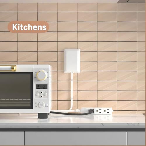 OKCHILD Flat Plug Power Strip Wall Outlet, 3 AC Outlets, Ultra Thin Extension Cord, Multi Socket Extender for Home Office, Dorm Room Essentials for Girls and Boys (White 5ft) - Image 2