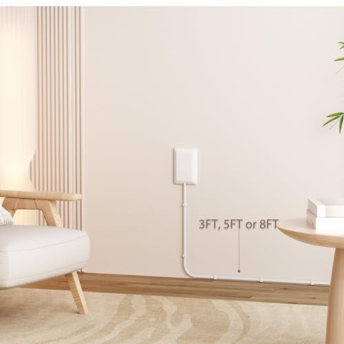 OKCHILD Flat Plug Power Strip Wall Outlet, 3 AC Outlets, Ultra Thin Extension Cord, Multi Socket Extender for Home Office, Dorm Room Essentials for Girls and Boys (White 5ft) - Image 3