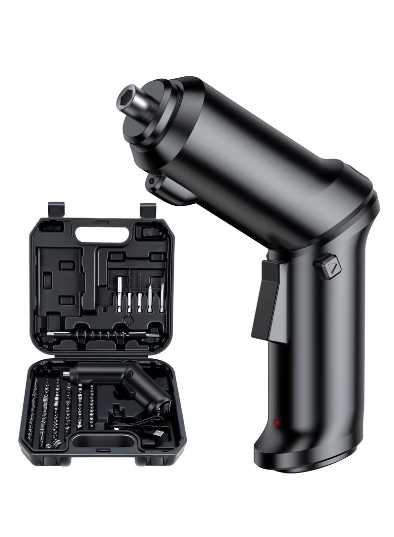 SYOSI Electric Screwdriver Set, Rechargeable Electric Screwdriver with 106 Pcs Bit Rotatable Handle LED Light Carrying Case, Home Repair Tool Set - Image 1