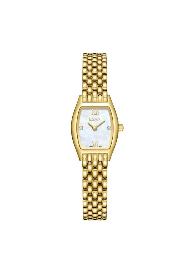 ECSTACY Women's Analog Display Watch With Gold Stainless Steel Strap - E25501-GBGM