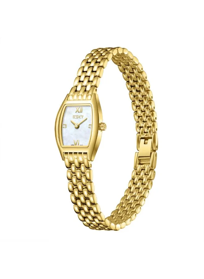 ECSTACY Women's Analog Display Watch With Gold Stainless Steel Strap - E25501-GBGM