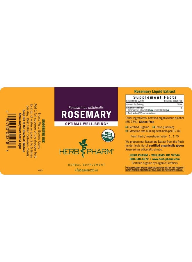 HERB PHARM Herb Pharm Certified Organic Rosemary Liquid Extract - 4 Ounce  - Image 2