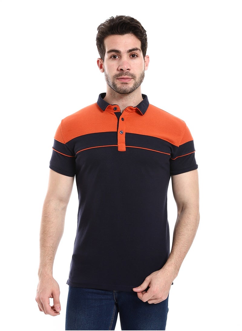 Caesar Pique Polo Shirt With Classic Collar And Buttons  - Image 1