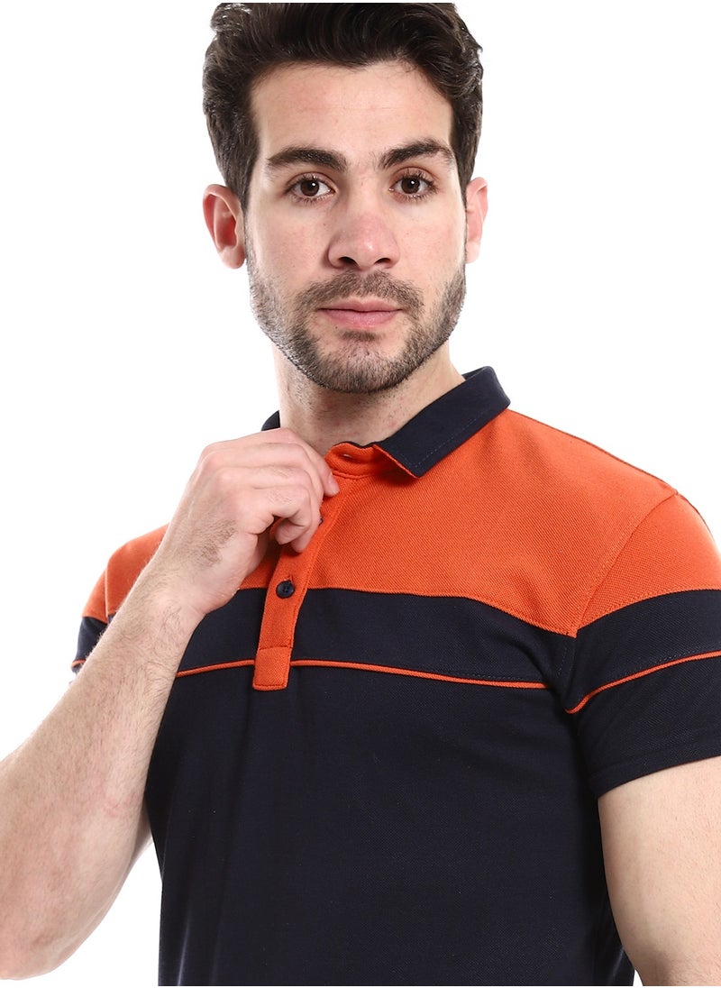 Caesar Pique Polo Shirt With Classic Collar And Buttons  - Image 4