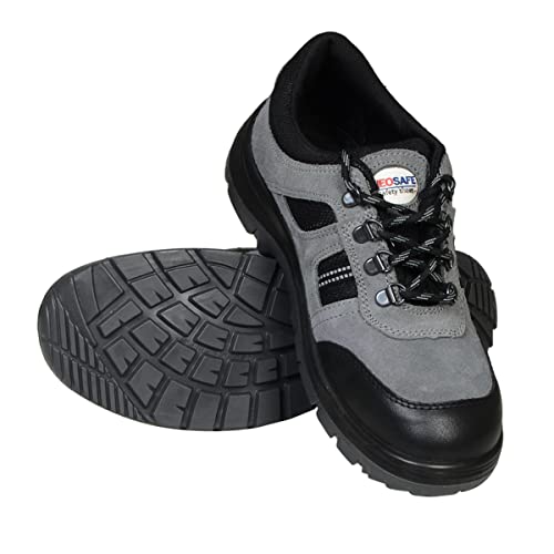 NEOSAFE A7020, ISI Marked Sports Safety Shoes in sued Leather and Double Density Sole with Steel Toe, Grey 7 - Image 5