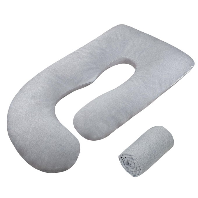 PREGNANCY PILLOW COVER J SHAPEDONLY PILLOWCASE SUPER SOFT PILLOWCASE REPLACEMENT COVER FOR MATERNITY PILLOW WITH LARGE SIZED ZIPPER FITS 5558 INCH PREGNANT PILLOW GREY