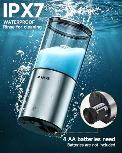 AIKE Automatic Wall Mount Liquid Soap Dispenser for Home and Commercial Bathroom 135oz IPX7 WaterproofBrushed Stainless Steel - Image 3