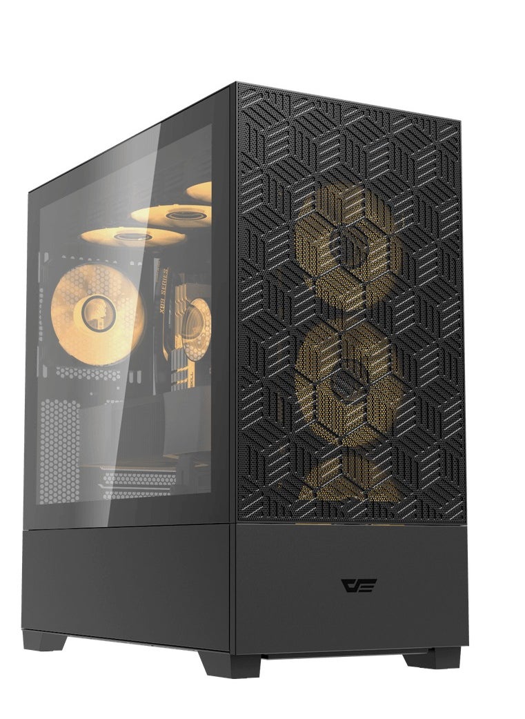aigo Darkflash DF5000 Mesh ATX/MATX/ITX Gaming PC Case,  Mesh Front Panel, Supports 360MM Radiators, USB Type-C, 3*SSD Tempered Gaming Cabinet  - Image 1