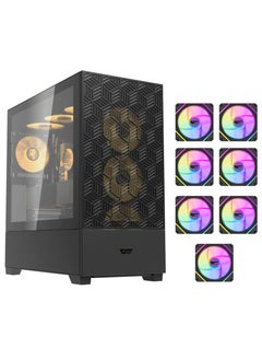 aigo Darkflash DF5000 Mesh ATX/MATX/ITX Gaming PC Case with 6*120MM ARGB PWM Fans & GPU Holder, Mesh Front Panel, Supports 360MM Radiators, USB TYpe-C, 3*SSD Tempered Gaming Cabinet  - Image 1